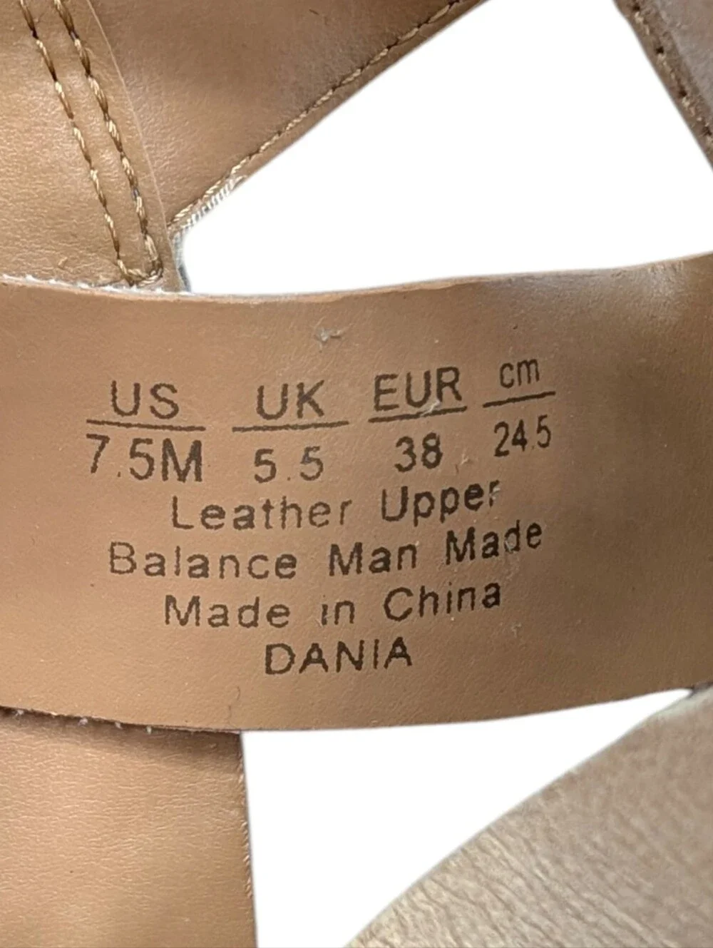 Franco Sarto Dania Beige Leather Wedge Sandals 7.5